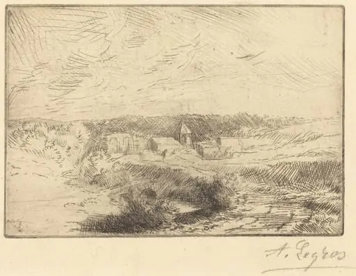 Village of Wimille, near Boulogne (Village de Wimille, pres Boulogne), by Alphonse Legros