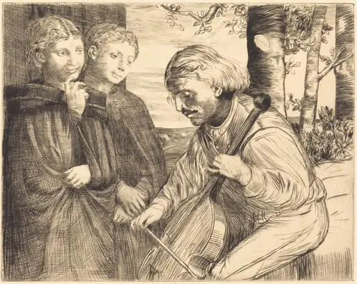 Viol Player (Le joueur de viole), by Alphonse Legros