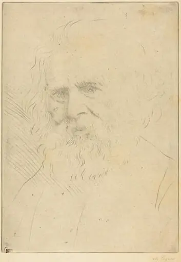 W.H. Longfellow, 1st plate, by Alphonse Legros