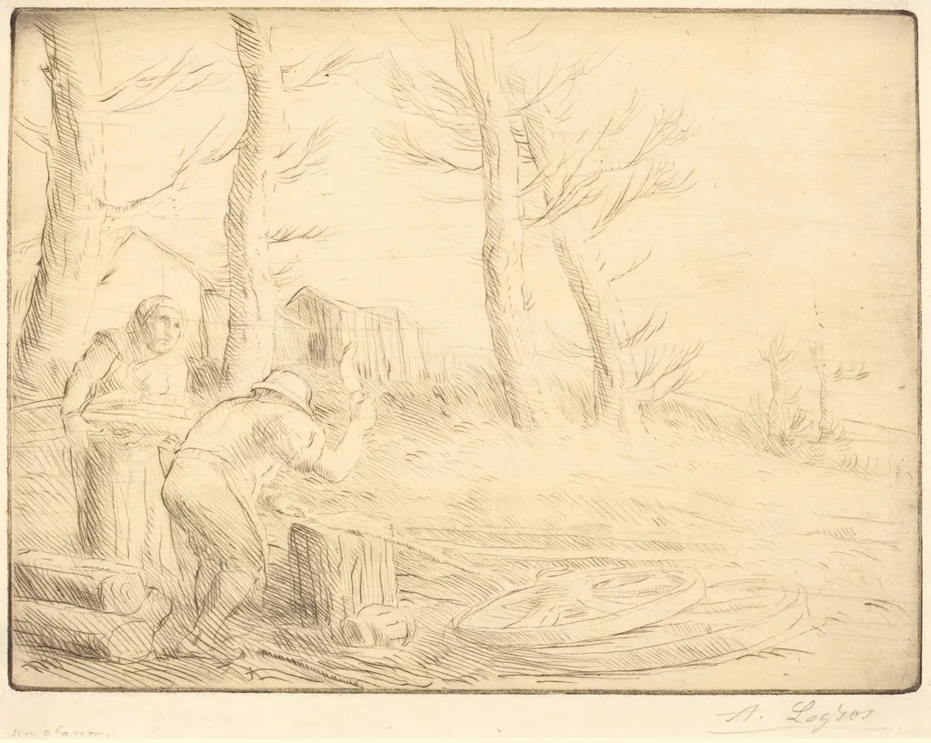 Wheelwright (Un charron), by Alphonse Legros, ink, 1874