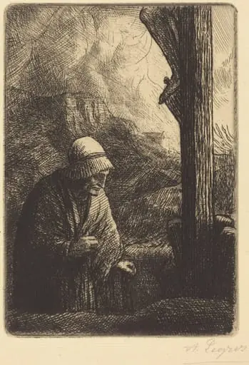 Woman at the Foot of the Cross (Femme au calvaire), by Alphonse Legros