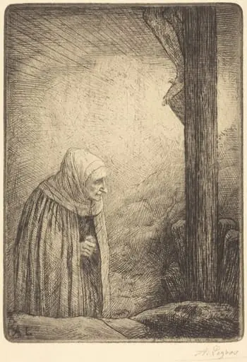 Woman at the Foot of the Cross (Femme au calvaire), by Alphonse Legros