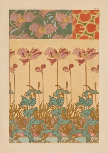 Documents Decoratifs:  Oriental Poppies, by Alphonse Mucha
