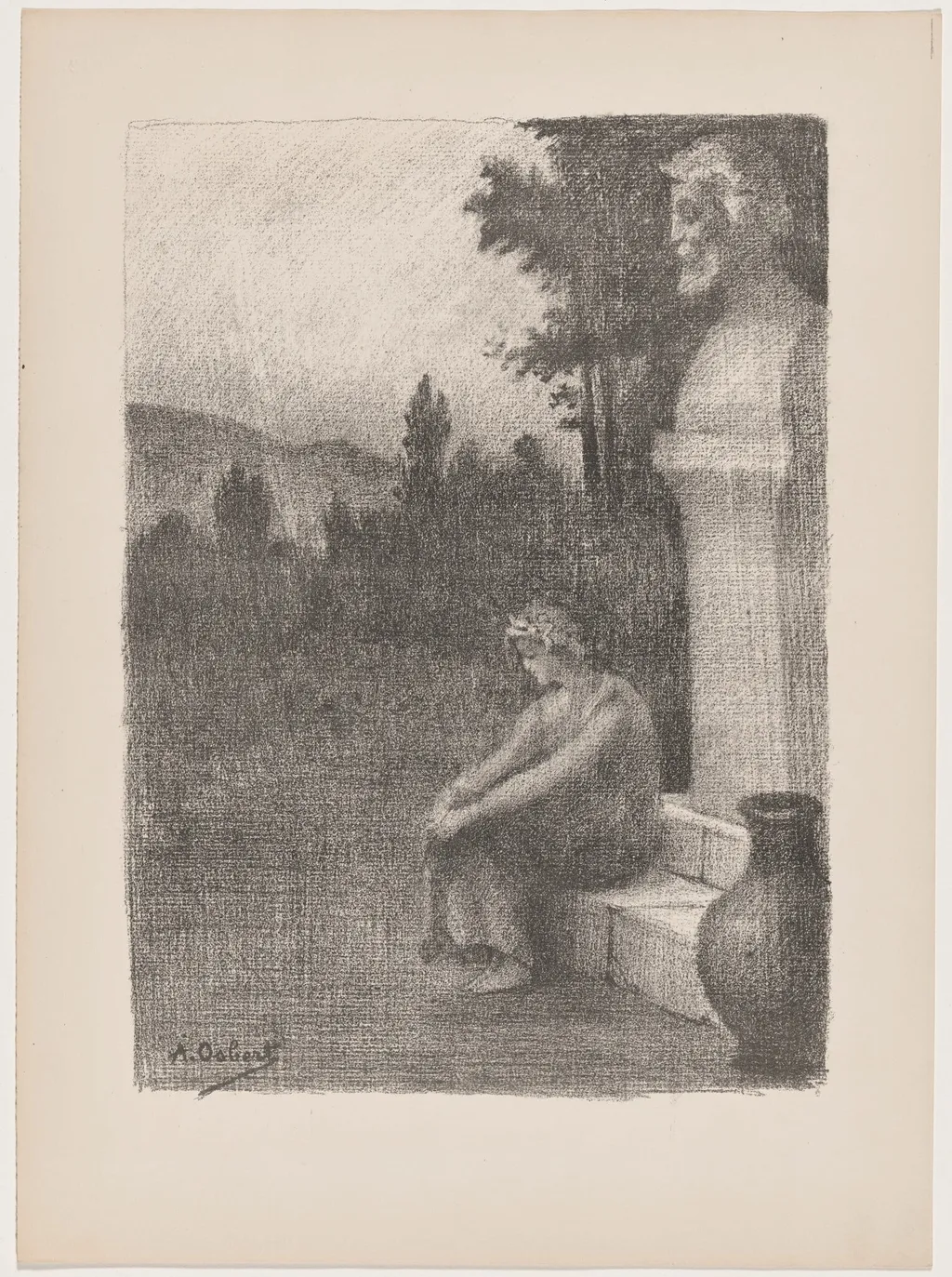 La jarre couronnée (The Crowned Jar), by Alphonse Osbert, ink, 1895