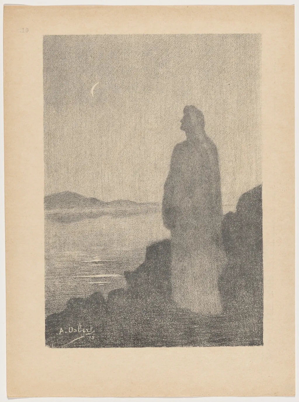 Rêverie dans la nuit (Evening Reverie), by Alphonse Osbert, ink, 1895