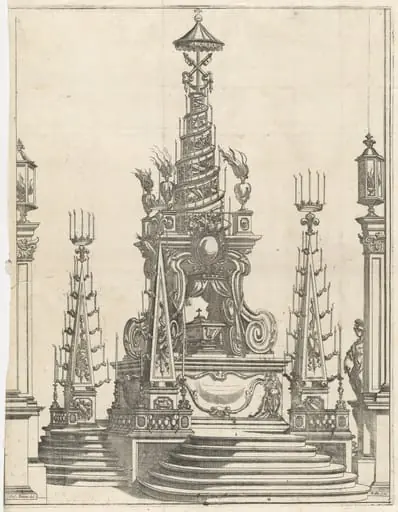 Catafalque for Ranuccio II in the Church of the Steccata, by Alù