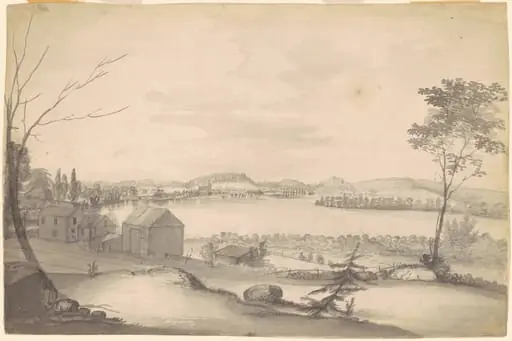 Study for "View of Springfield on the Connecticut River", by Alvan Fisher