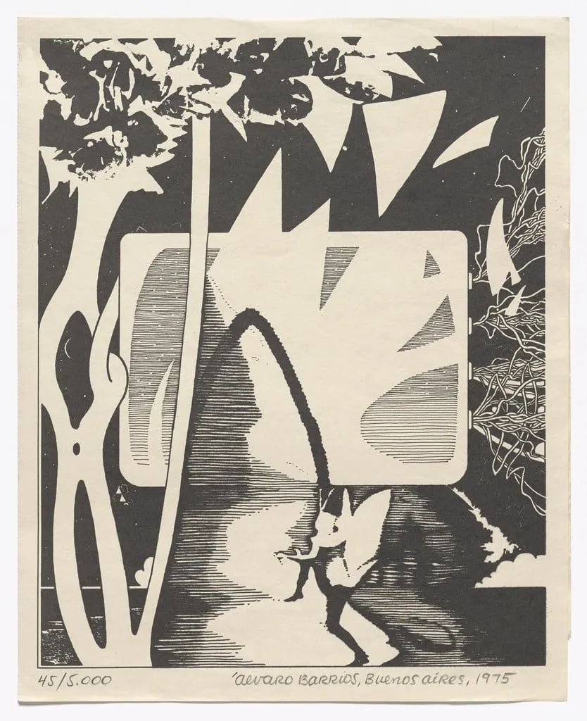 Untitled, by Álvaro Barrios, ink, 1975