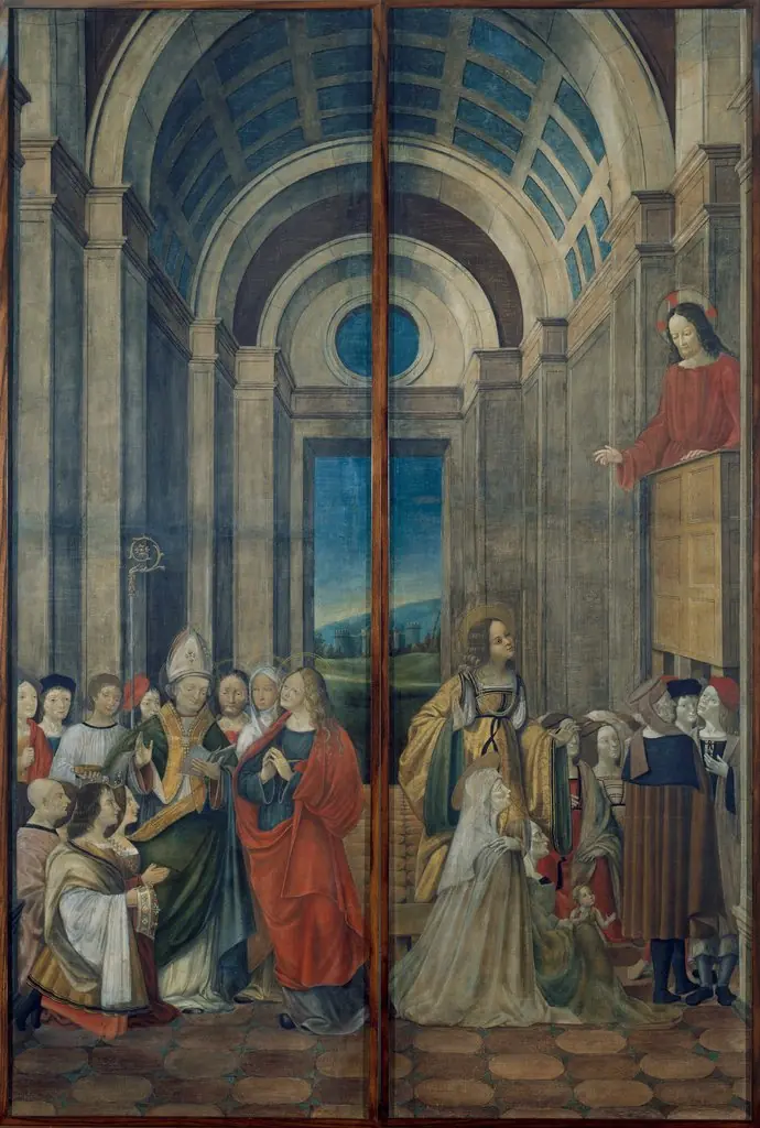 Mary Magdalene, Martha, Lazarus and Maximinus Worshipped by the Prince and Princess of Provence and Mary Magdalene Listening to Christ's Sermon, by Alvise Donati
