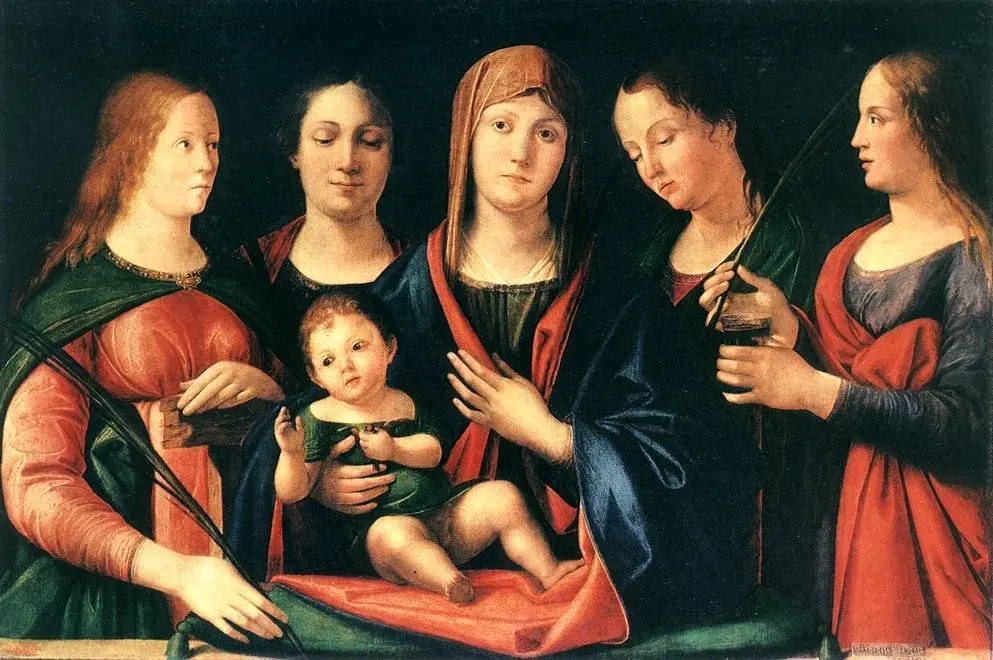 Mary and Child with Sts Mary Magdalene and Catherine, by Alvise Vivarini
