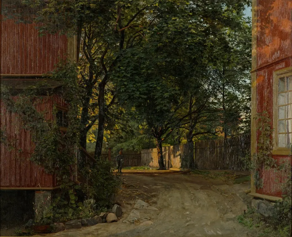 Aftenavisen kommer, Majorstuveien 8, by Amaldus Nielsen