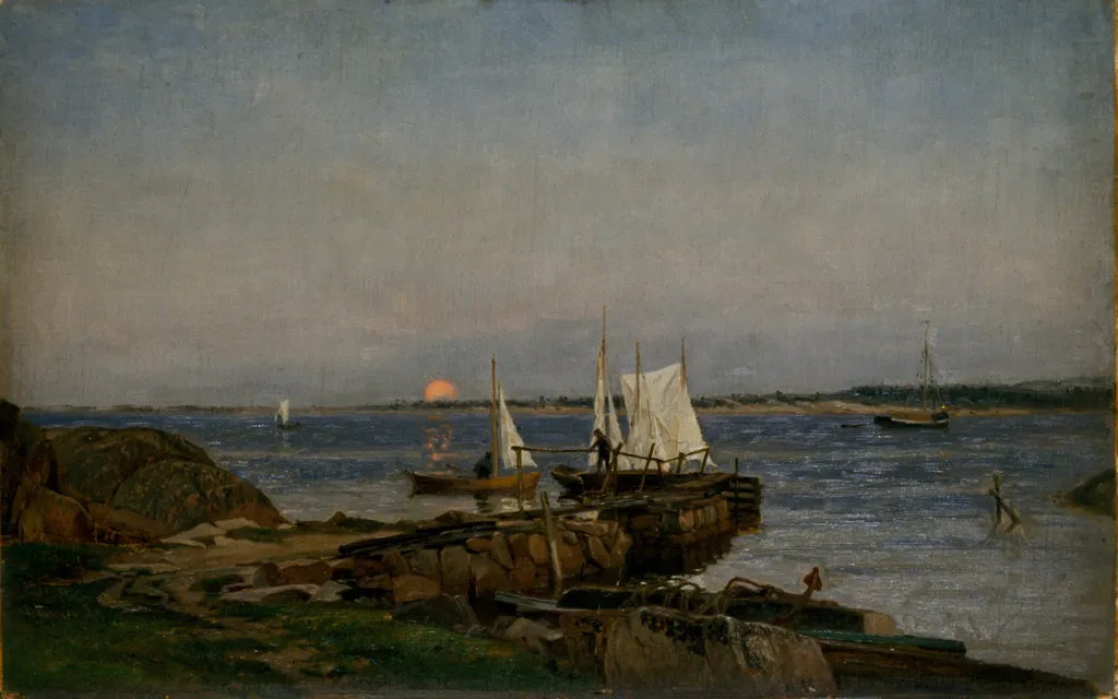Sommernatt, Hvaler, by Amaldus Nielsen, unspecified, 1900