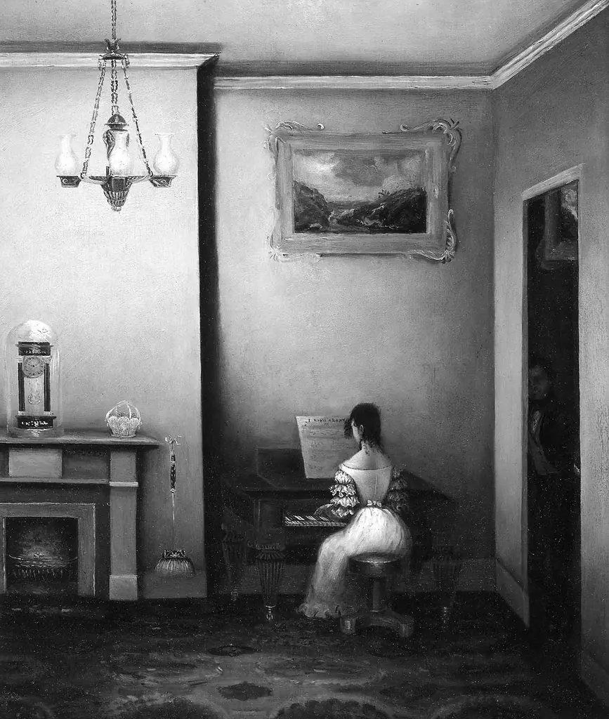 Lady Playing the Piano, by Amasa Hewins