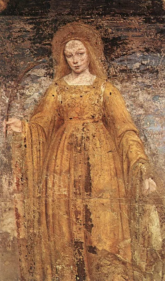St Catherine of Alexandria, by Ambrogio Bergognone, fresco, 1498