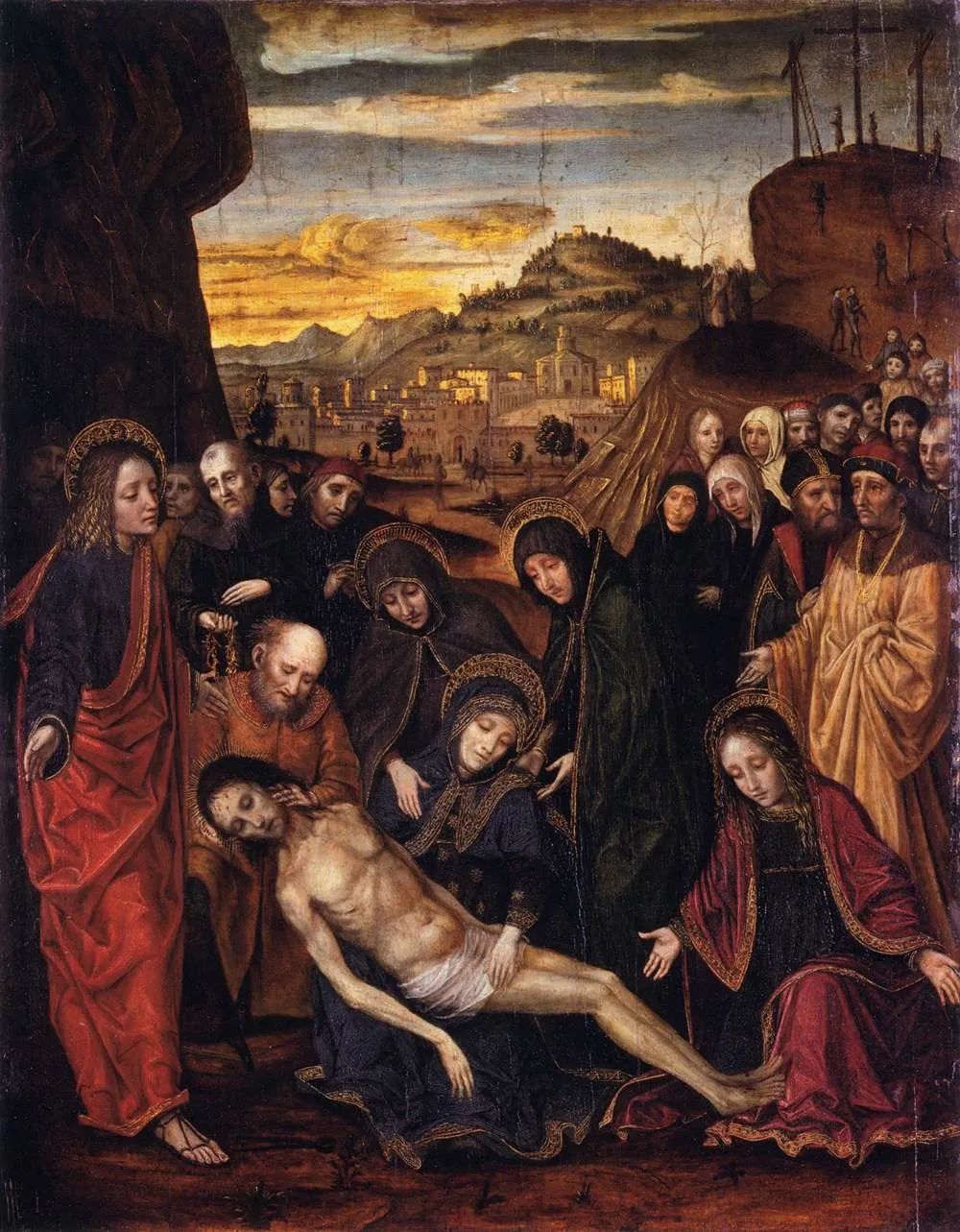 The lamentation over the dead Christ, by Ambrogio Bergognone, unspecified, 1493