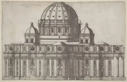 Longitudinal View of Saint Peter's, Rome, by Ambrogio Brambilla