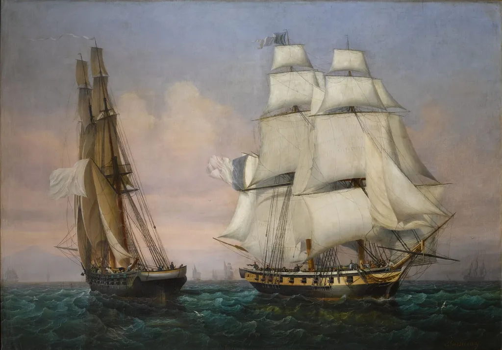 Return of Napoleon from Elba, by Ambroise Louis Garneray, oil, 1852