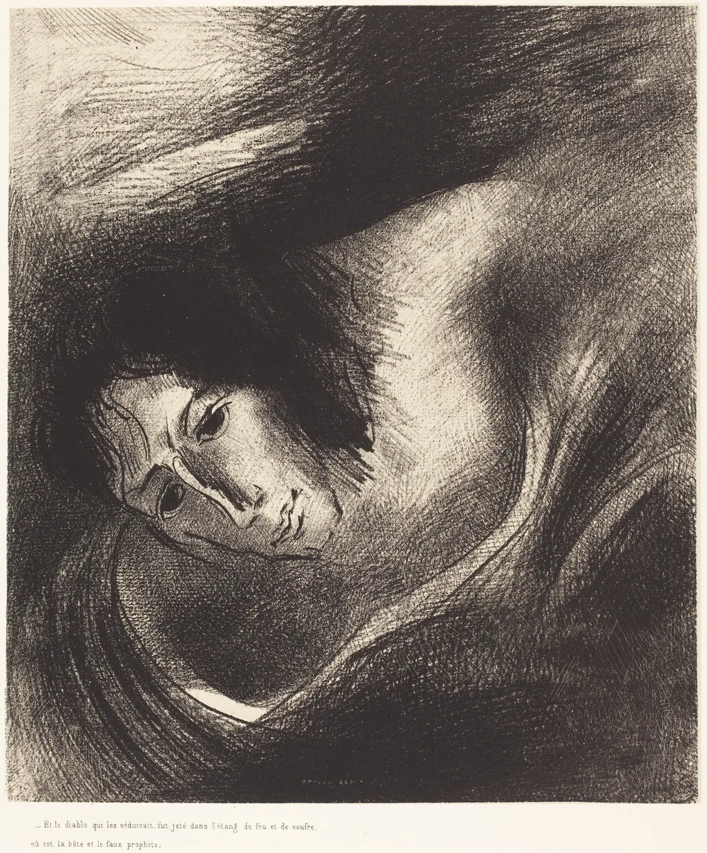 Et le diable qui les seduisait, fut jete dans l'etang de feu et de soufre, ou es la b ete et le faux prophete (And the devil thatdeceived them was cast into the lake of fire and brimstone, where the beast and the false prophet are), by Ambroise Vollard, ink, 1899