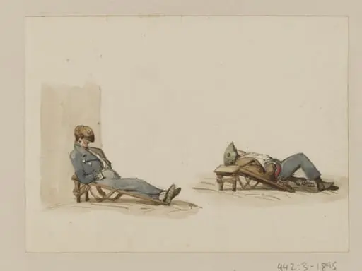 Two men sleeping, by Ambrose Poynter