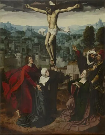Crucifixion, by Ambrosius Benson, oil, 1524