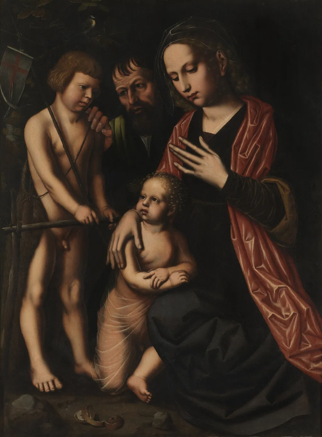 The Holy Family with St. John the Baptist, by Ambrosius Benson, oil, 1527