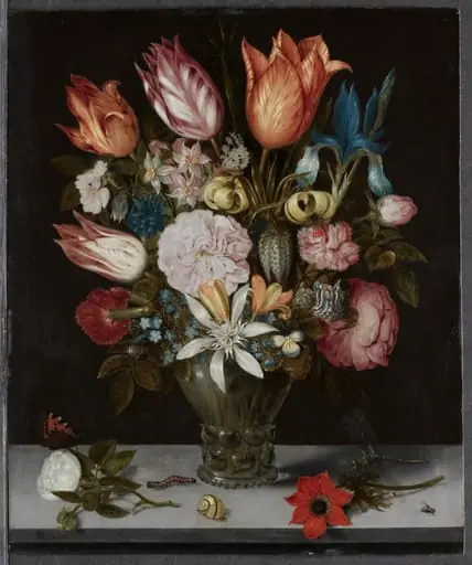 Flowers in a Glass, by Ambrosius Bosschaert