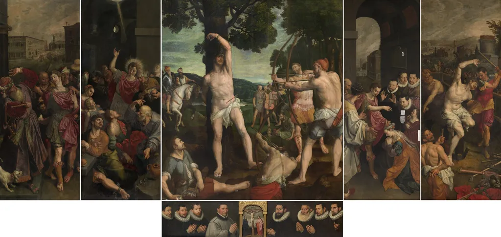 Altarpiece of the Guild of the Old Bow, by Ambrosius Francken I, oil, 1591