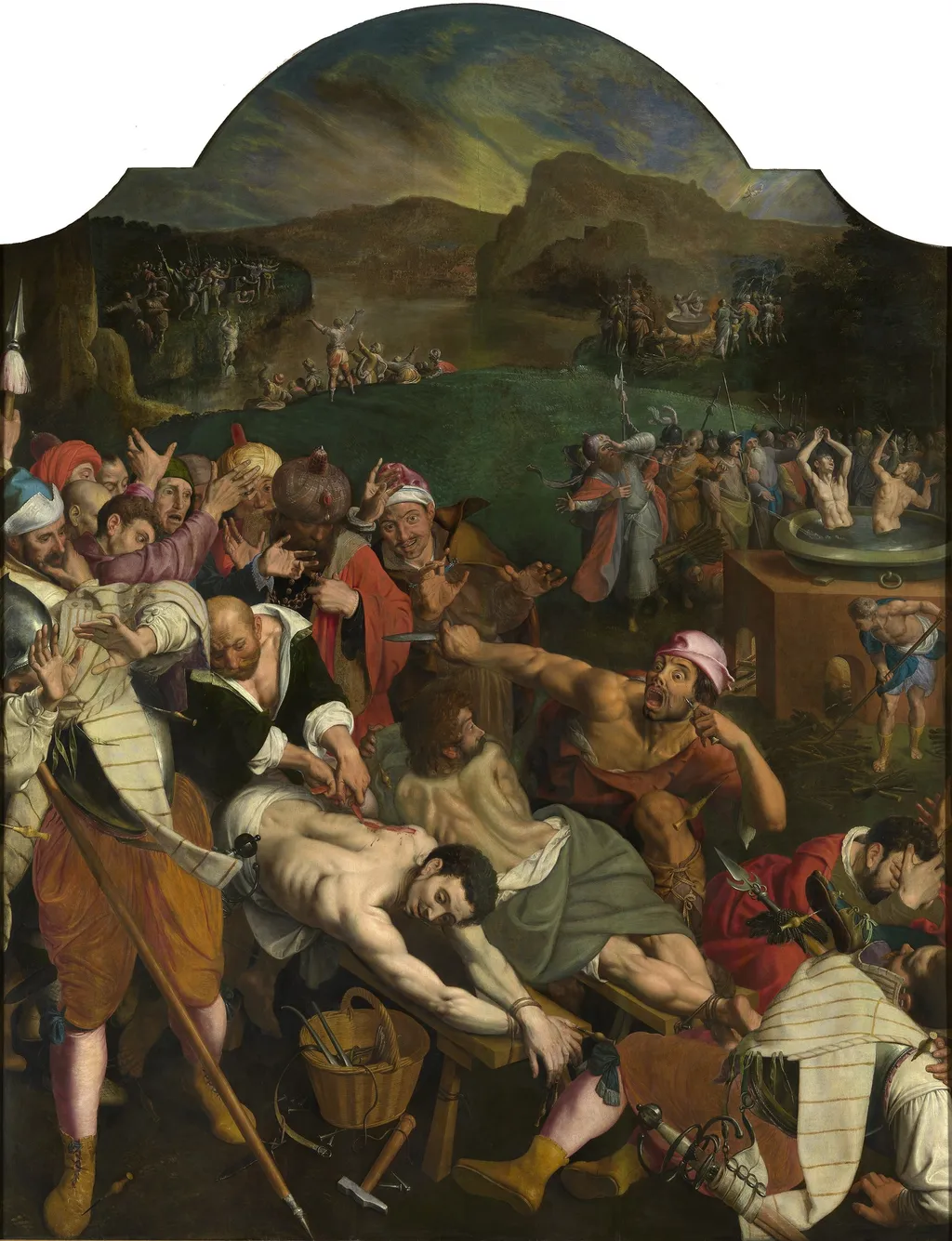 The Martyrdom of Saint Crispin and Saint Crispinian, by Ambrosius Francken I, oil, 1595