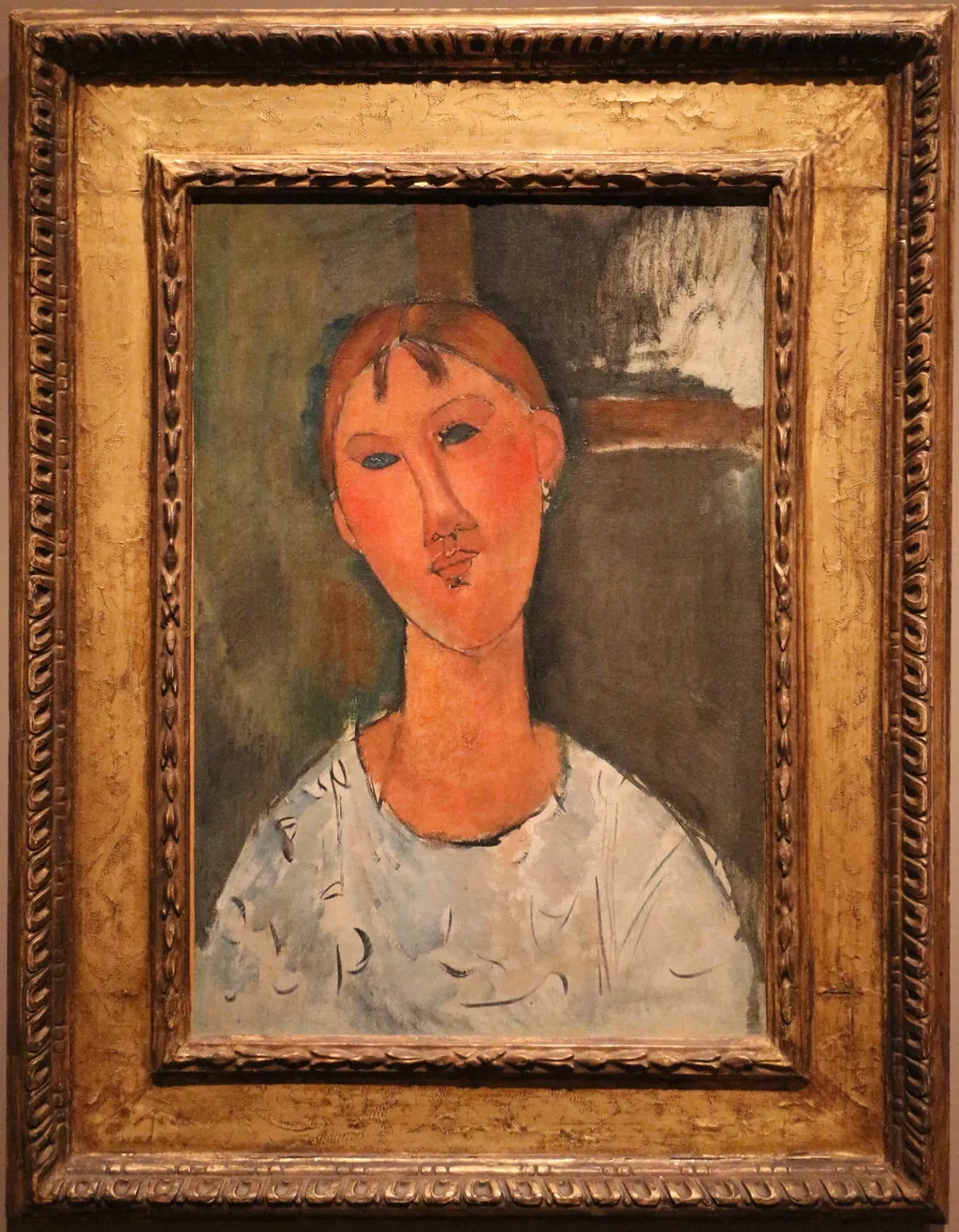 Girl in a White Blouse, by Amedeo Modigliani, oil, 1915