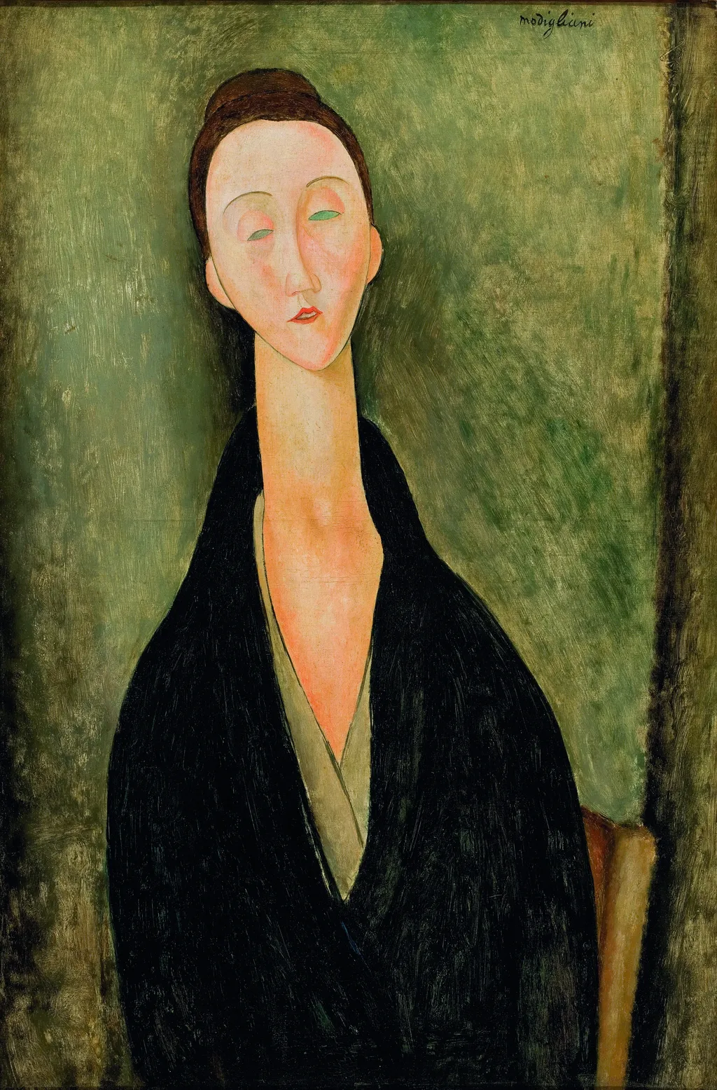 Madame Hanka Zborowska, by Amedeo Modigliani, oil, 1918