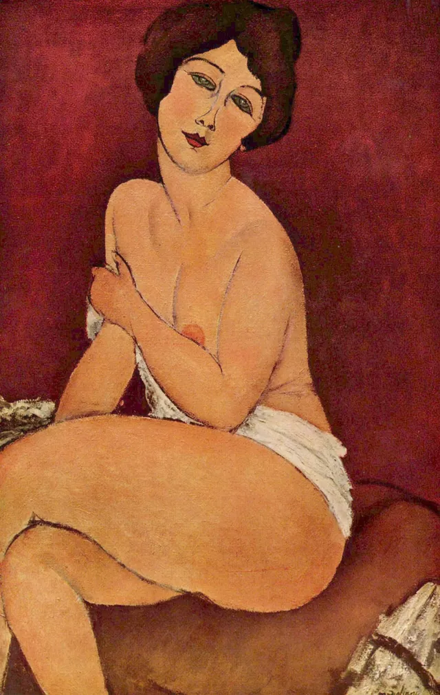 Nude Sitting on a Divan, by Amedeo Modigliani