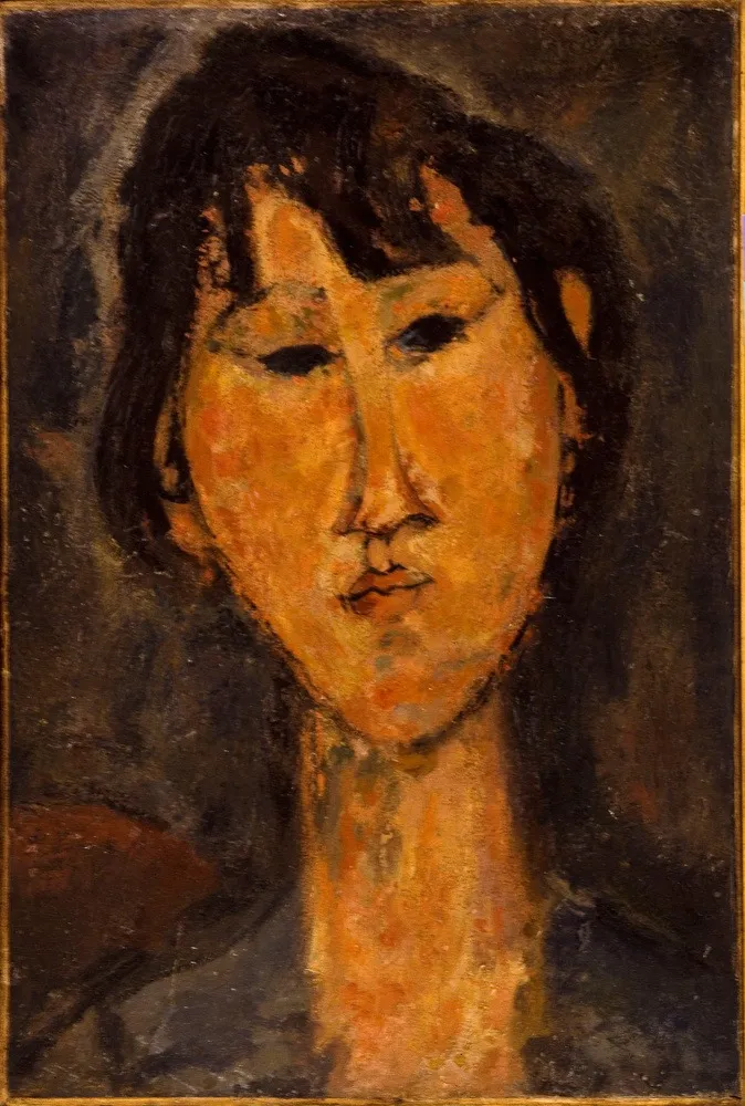 Tête de femme, by Amedeo Modigliani, oil, 1920