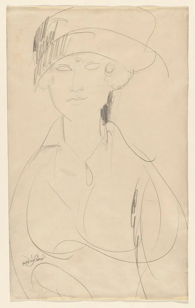Untitled, by Amedeo Modigliani, graphite, 1920