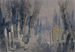 The Cemetery at Pera, by Amedeo Preziosi