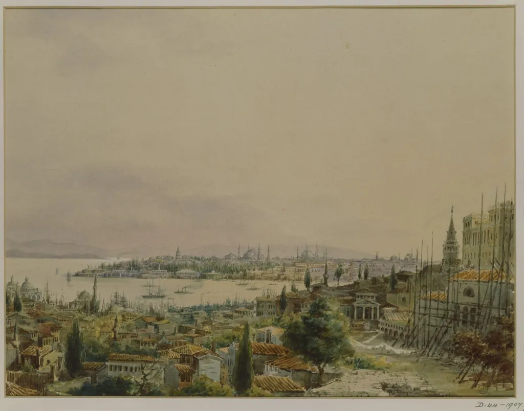 View of Constantinople from Pera, by Amedeo Preziosi, watercolor, 1850