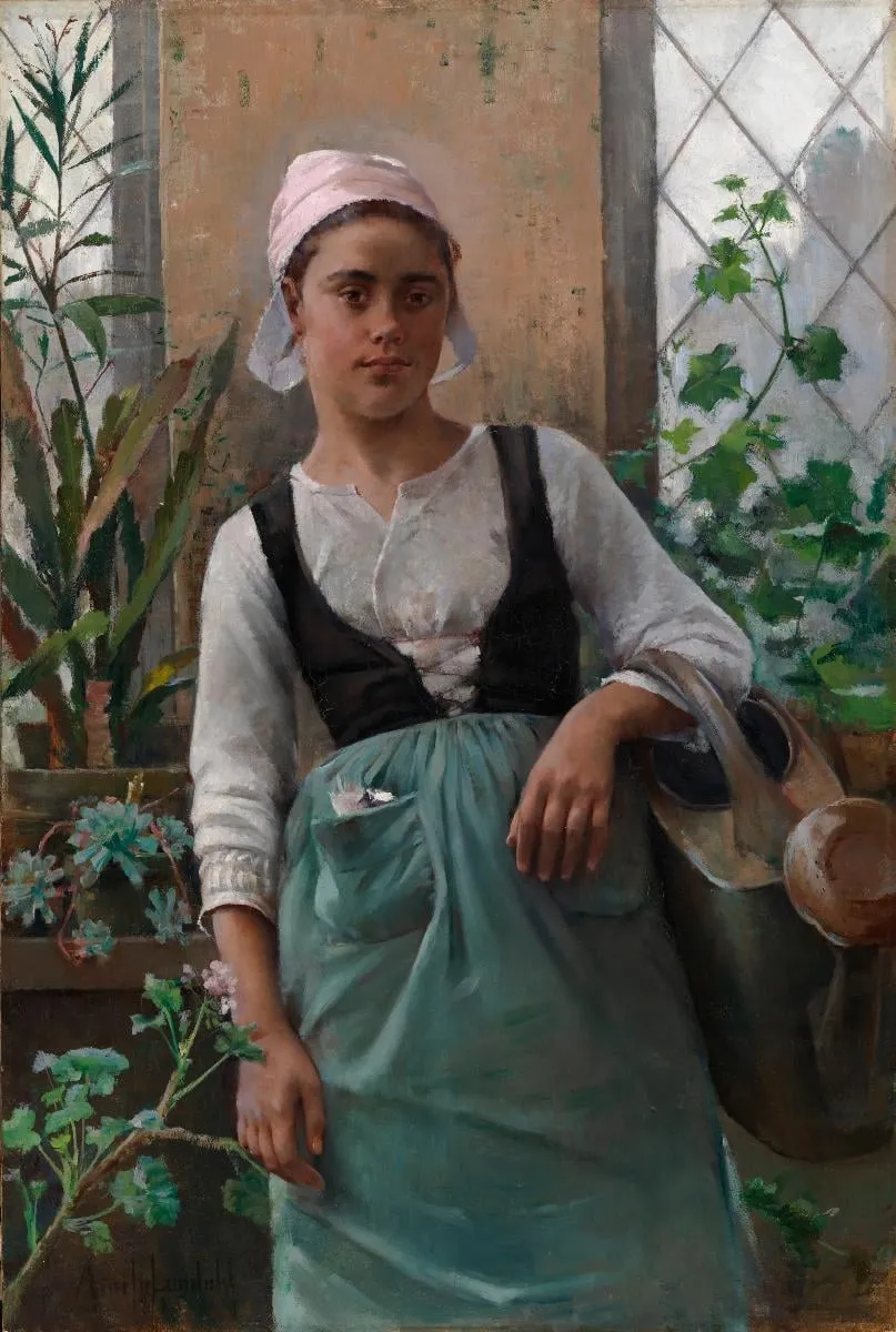 Puutarhatyttö, by Amélie Lundahl, unspecified, 1892