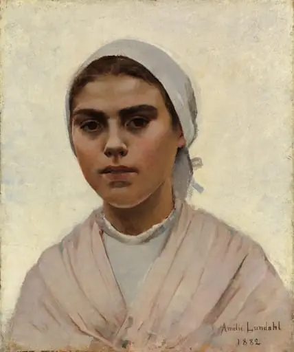 Tytön pää, Bretagne, by Amélie Lundahl