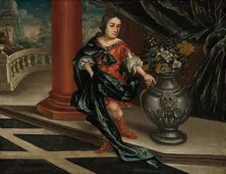 Young Man on a Terrace, by American 18th Century, 1730