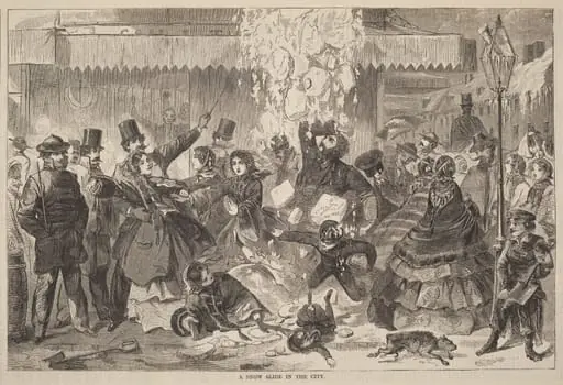 A Snow Slide in the City, by American 19th Century