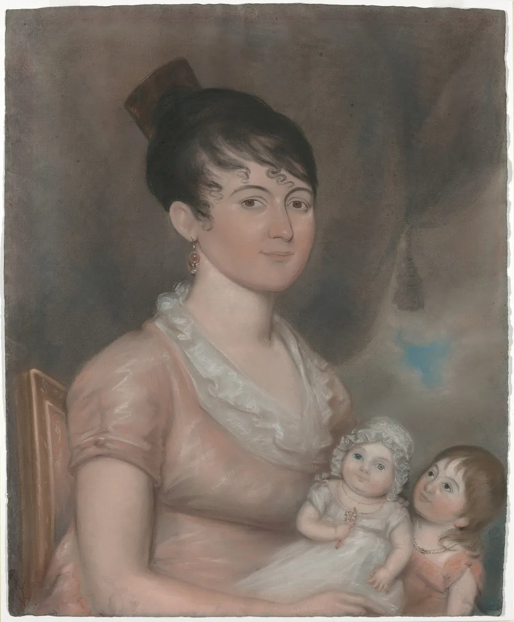 Anna Margaret Blake and Her Two Children, by American 19th Century, pastel, 1808