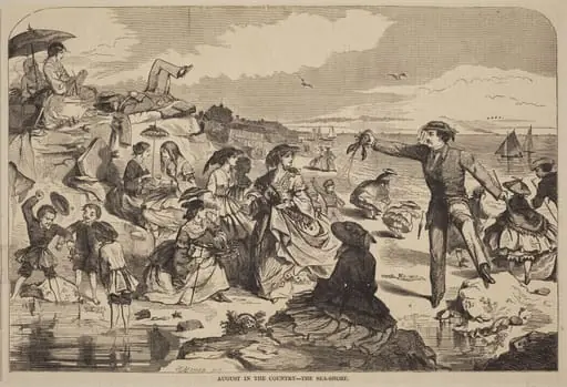 August in the Country - The Sea Shore, by American 19th Century