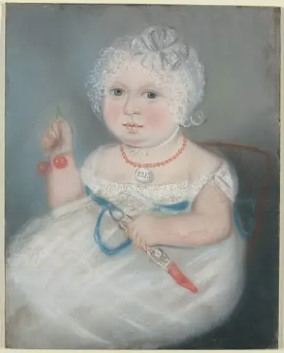 Baby with Locket, by American 19th Century, 1813