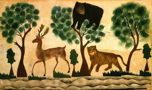 Bear in Tree, by American 19th Century, 1850