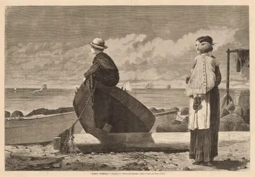 "Dad's Coming!", by American 19th Century