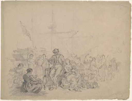 Dockside Scene, by American 19th Century