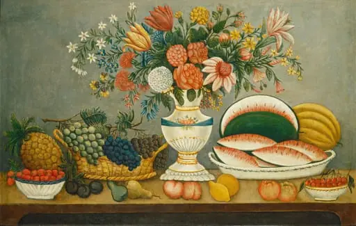 Fruit and Flowers, by American 19th Century