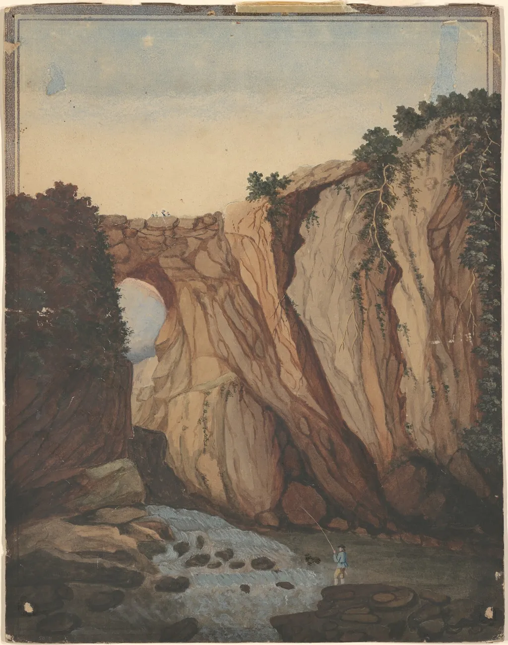 Natural Bridge, Virginia, by American 19th Century, gouache, 1801