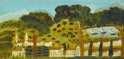 New England Village, by American 19th Century