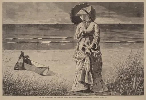 On the Beach - Two are Company, Three are None, by American 19th Century