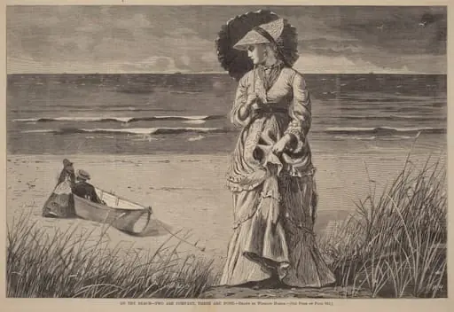 On the Beach - Two are Company, Three are None, by American 19th Century